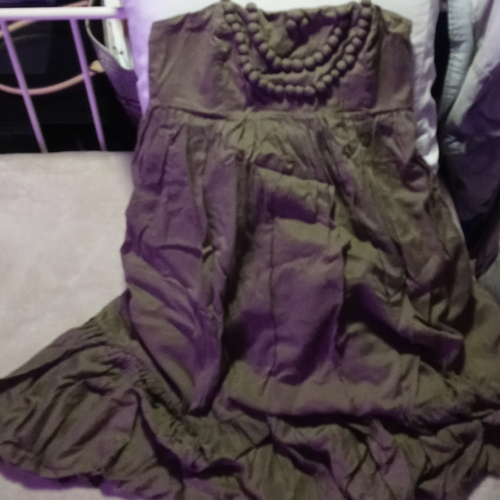 Olive green strapless gap dress